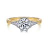 Sanna - Vintage Inspired 14K White-Yellow Gold Round Diamond Channel Set Engagement Ring - 0.09 ct
