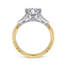 Sanna - Vintage Inspired 14K White-Yellow Gold Round Diamond Channel Set Engagement Ring - 0.09 ct