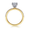 Amata - 14K White-Yellow Gold Round Diamond Engagement Ring - 0.15 ct