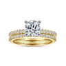 Amata - 14K White-Yellow Gold Round Diamond Engagement Ring - 0.15 ct