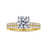 Amata - 14K White-Yellow Gold Round Diamond Engagement Ring - 0.14 ct