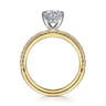 Evelyn - 14K White-Yellow Gold Round Diamond Engagement Ring - 0.18 ct