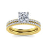 Evelyn - 14K White-Yellow Gold Round Diamond Engagement Ring - 0.18 ct