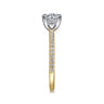 Evelyn - 14K White-Yellow Gold Round Diamond Engagement Ring - 0.18 ct