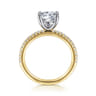 Evelyn - 14K White-Yellow Gold Round Diamond Engagement Ring - 0.18 ct