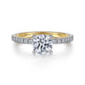 Love - 14K White-Yellow Gold Diamond Engagement Ring - 0.43 ct