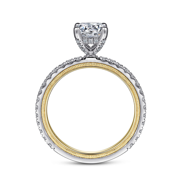 Love - 14K White-Yellow Gold Diamond Engagement Ring - 0.43 ct - Shot 2