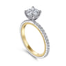 Love - 14K White-Yellow Gold Diamond Engagement Ring - 0.43 ct