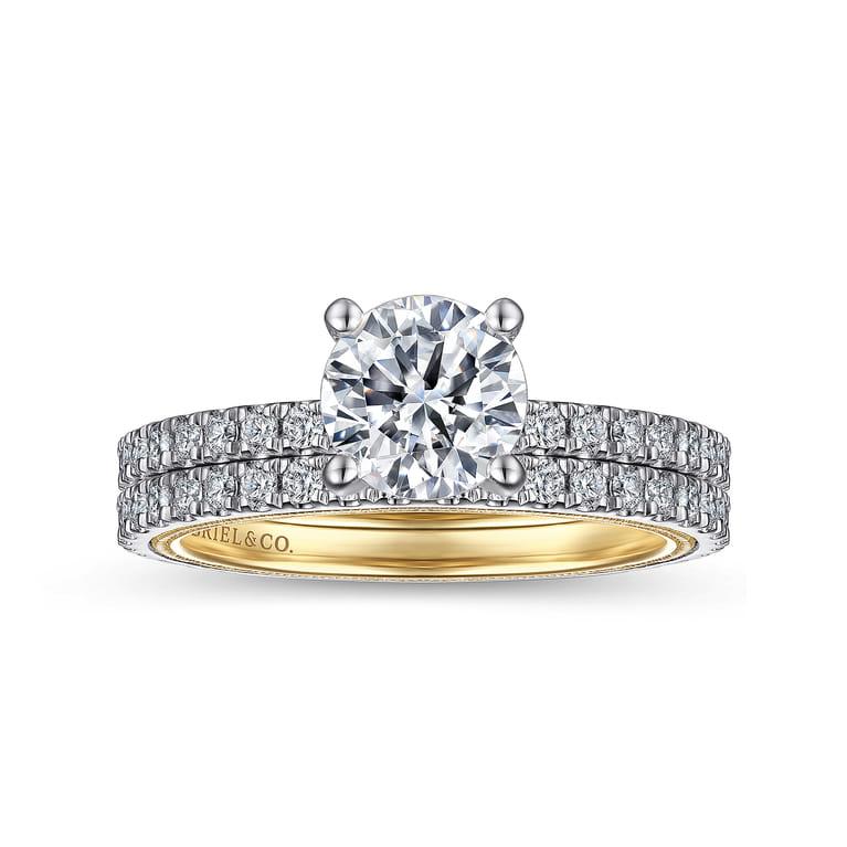 Love - 14K White-Yellow Gold Diamond Engagement Ring - 0.43 ct - Shot 4