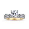 Love - 14K White-Yellow Gold Diamond Engagement Ring - 0.43 ct