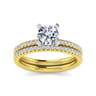 Emberlynn - 14K White-Yellow Gold Round Cut Diamond Engagement Ring - 0.15 ct