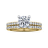 Stasia - 14K White-Yellow Gold Round Cut Diamond Engagement Ring - 0.25 ct