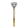 Stasia - 14K White-Yellow Gold Round Cut Diamond Engagement Ring - 0.25 ct