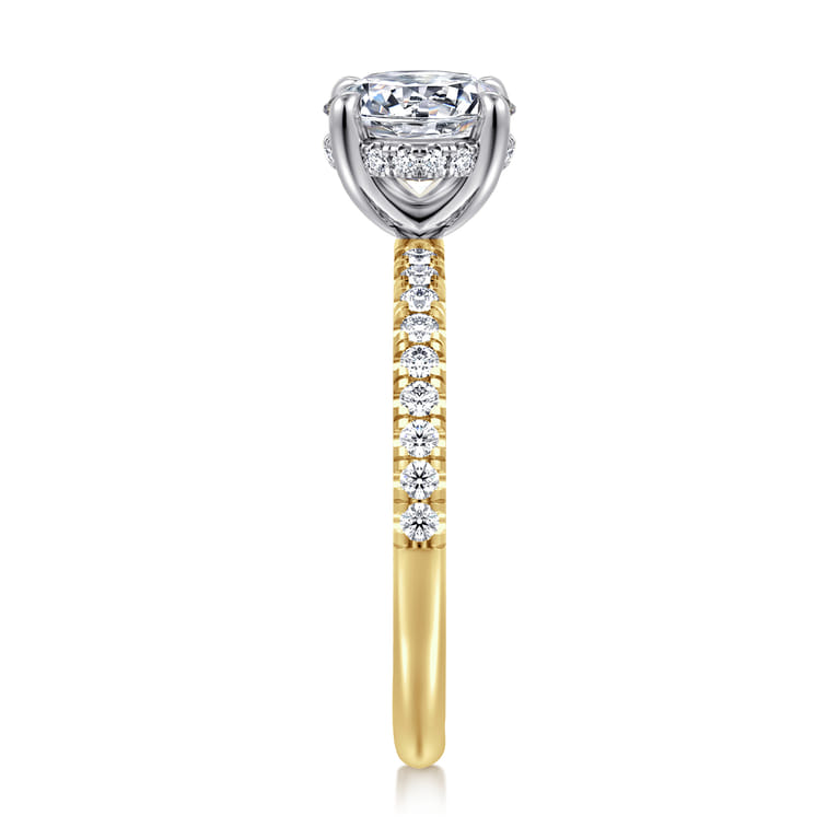 Stasia - 14K White-Yellow Gold Round Diamond Engagement Ring - 0.3 ct - Shot 4