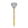 Stasia - 14K White-Yellow Gold Round Diamond Engagement Ring - 0.3 ct