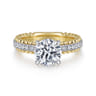 Addi - 14K White-Yellow Gold Round Diamond Engagement Ring - 0.25 ct