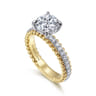 Addi - 14K White-Yellow Gold Round Diamond Engagement Ring - 0.25 ct