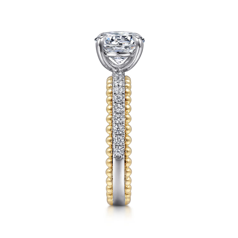 Addi - 14K White-Yellow Gold Round Diamond Engagement Ring - 0.25 ct - Shot 5