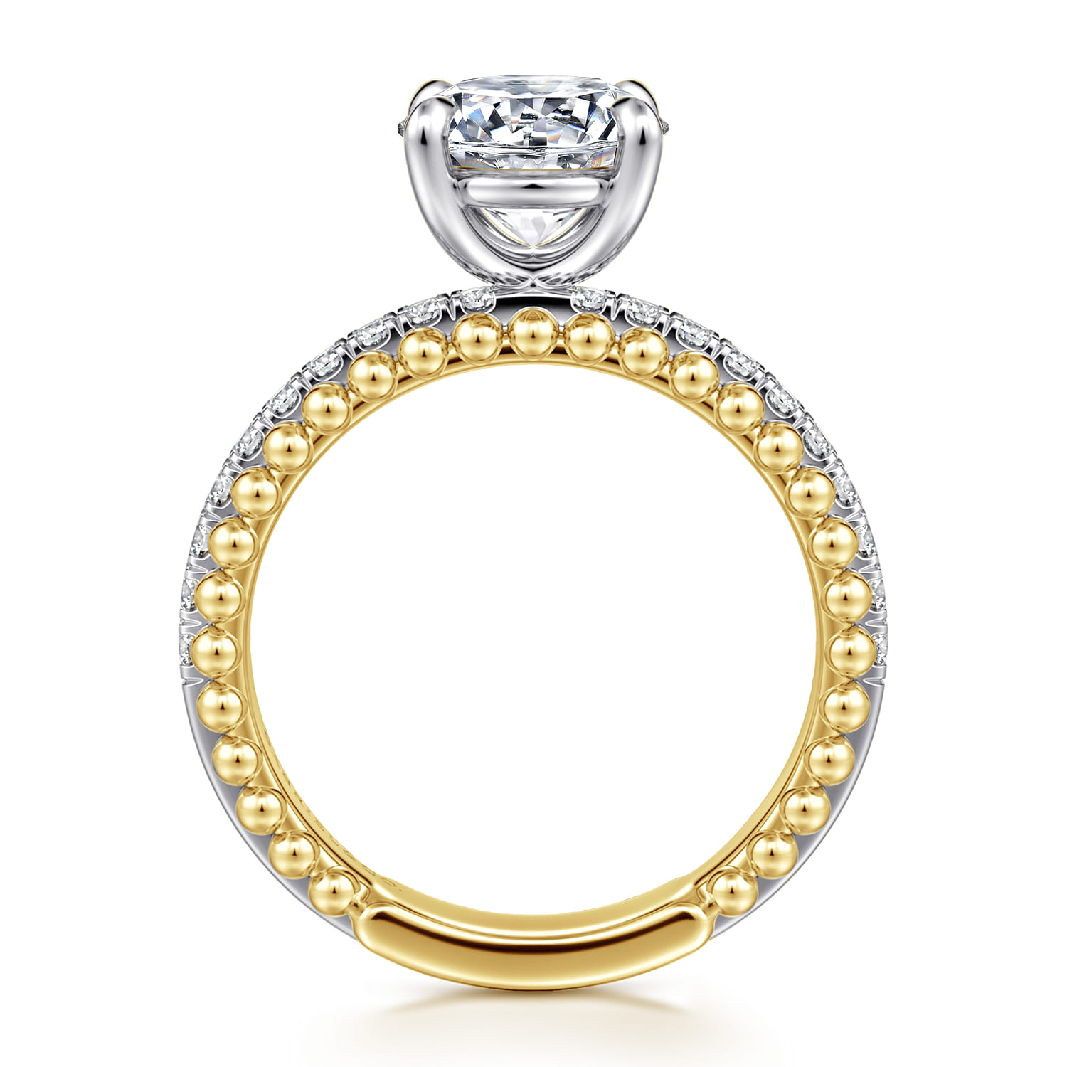 Addi - 14K White-Yellow Gold Round Diamond Engagement Ring - 0.27 ct - Shot 2