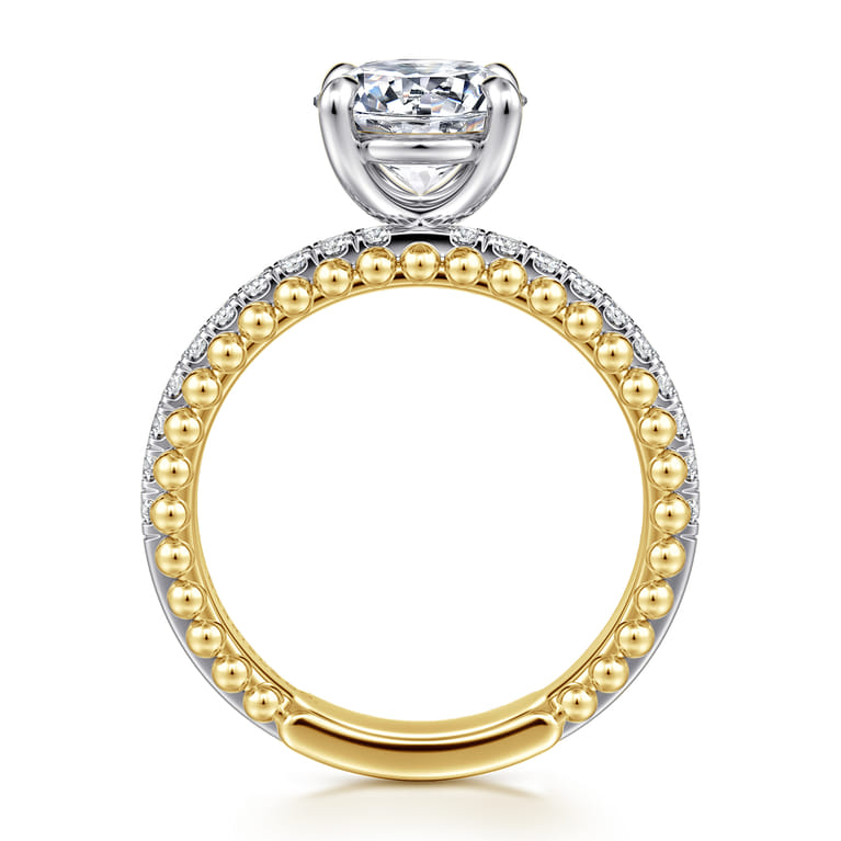 Addi - 14K White-Yellow Gold Round Diamond Engagement Ring - 0.27 ct - Shot 2