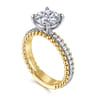 Addi - 14K White-Yellow Gold Round Diamond Engagement Ring - 0.27 ct