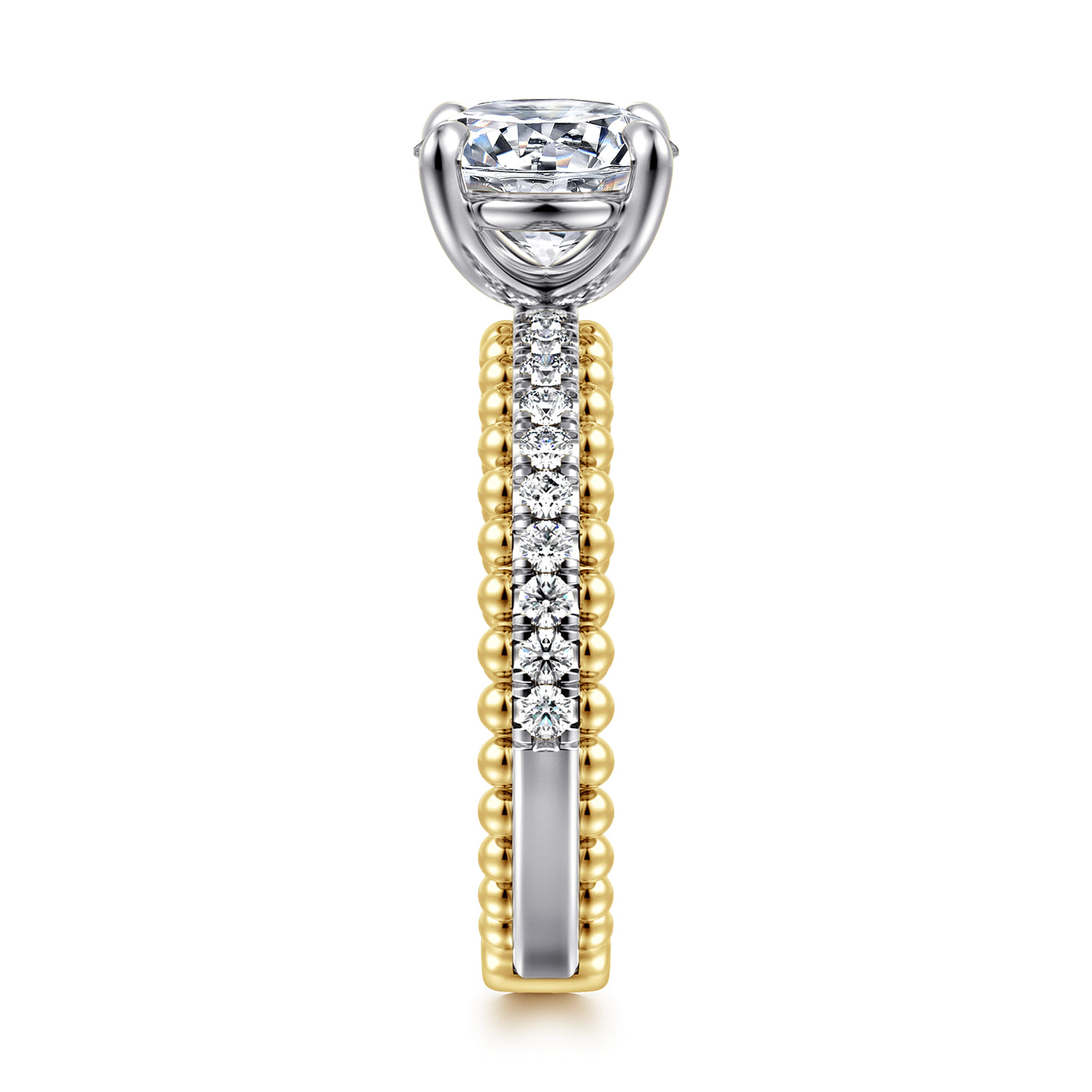 Addi - 14K White-Yellow Gold Round Diamond Engagement Ring - 0.27 ct - Shot 4
