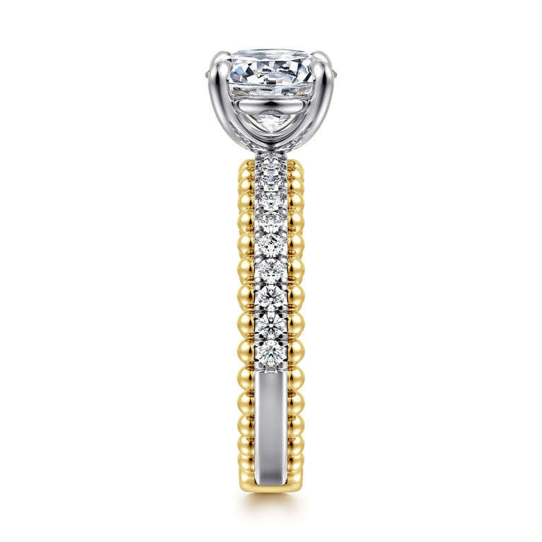 Addi - 14K White-Yellow Gold Round Diamond Engagement Ring - 0.27 ct - Shot 4