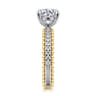 Addi - 14K White-Yellow Gold Round Diamond Engagement Ring - 0.27 ct