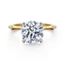 Frances - 14K White -Yellow Gold Round Diamond Engagement Ring - 0.12 ct