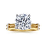 Frances - 14K White -Yellow Gold Round Diamond Engagement Ring - 0.12 ct