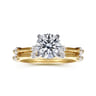 Frances - 14K White -Yellow Gold Round Diamond Engagement Ring - 0.12 ct