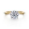 Frances - 14K White -Yellow Gold Round Diamond Engagement Ring - 0.12 ct