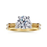 Frances - 14K White -Yellow Gold Round Diamond Engagement Ring - 0.12 ct