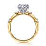 Frances - 14K White -Yellow Gold Round Diamond Engagement Ring - 0.12 ct