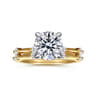 Frances - 14K White -Yellow Gold Round Diamond Engagement Ring - 0.12 ct