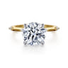 Marline - 14K White -Yellow Gold Round Diamond Engagement Ring - 0.17 ct