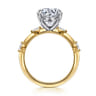 Marline - 14K White -Yellow Gold Round Diamond Engagement Ring - 0.17 ct
