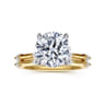 Marline - 14K White -Yellow Gold Round Diamond Engagement Ring - 0.17 ct