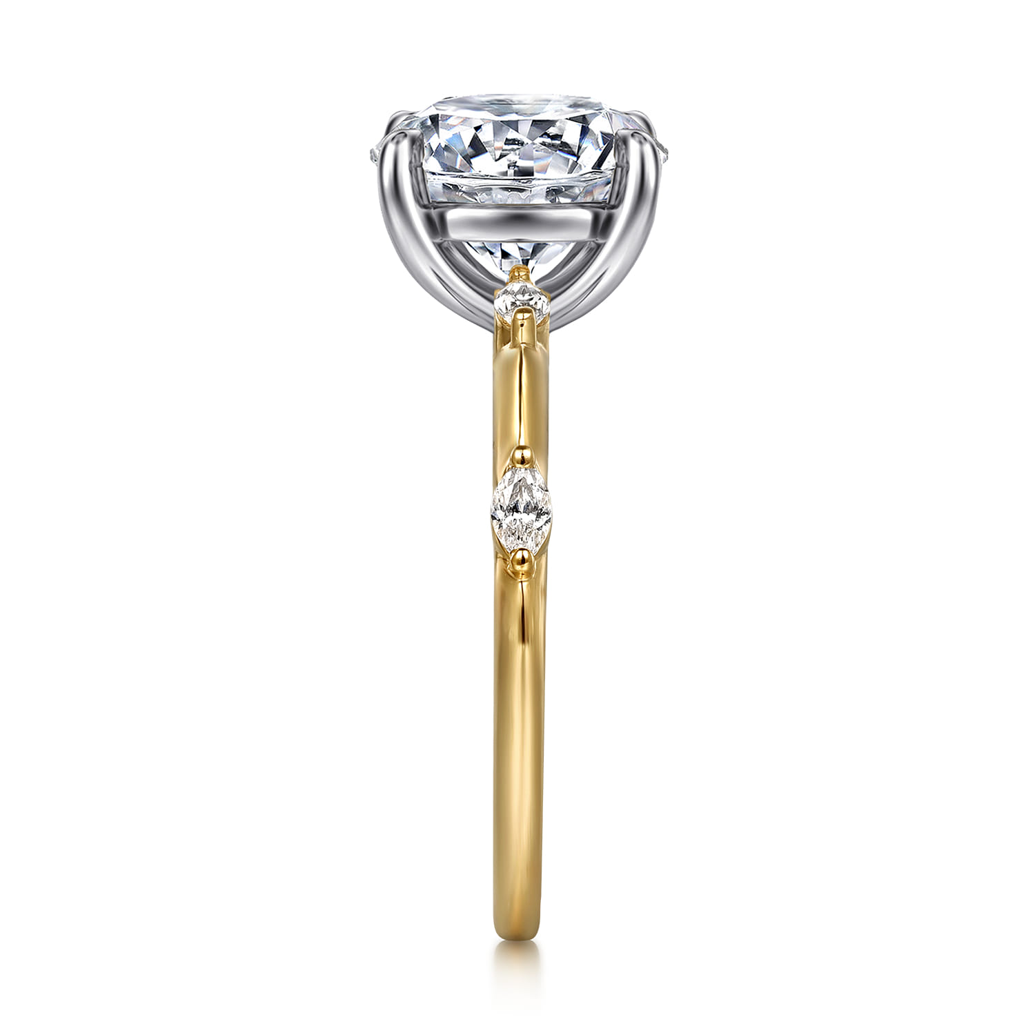 Marline - 14K White -Yellow Gold Round Diamond Engagement Ring - 0.17 ct - Shot 5