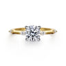 Marline - 14K White -Yellow Gold Round Diamond Engagement Ring - 0.17 ct