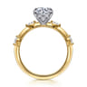 Marline - 14K White -Yellow Gold Round Diamond Engagement Ring - 0.17 ct