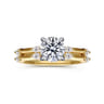 Marline - 14K White -Yellow Gold Round Diamond Engagement Ring - 0.17 ct