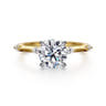 Marline - 14K White -Yellow Gold Round Diamond Engagement Ring - 0.15 ct