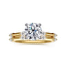 Marline - 14K White -Yellow Gold Round Diamond Engagement Ring - 0.15 ct