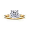 Marline - 14K White -Yellow Gold Round Diamond Engagement Ring - 0.17 ct