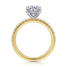 Carmellia - 14K White-Yellow Gold Round Diamond Engagement Ring - 0.25 ct