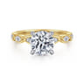 Claudia - 14K White-Yellow Gold Round Diamond Engagement Ring - 0.3 ct
