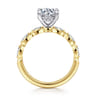 Claudia - 14K White-Yellow Gold Round Diamond Engagement Ring - 0.3 ct