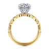 Claudia - 14K White-Yellow Gold Round Diamond Engagement Ring - 0.3 ct