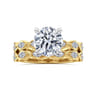 Claudia - 14K White-Yellow Gold Round Diamond Engagement Ring - 0.3 ct